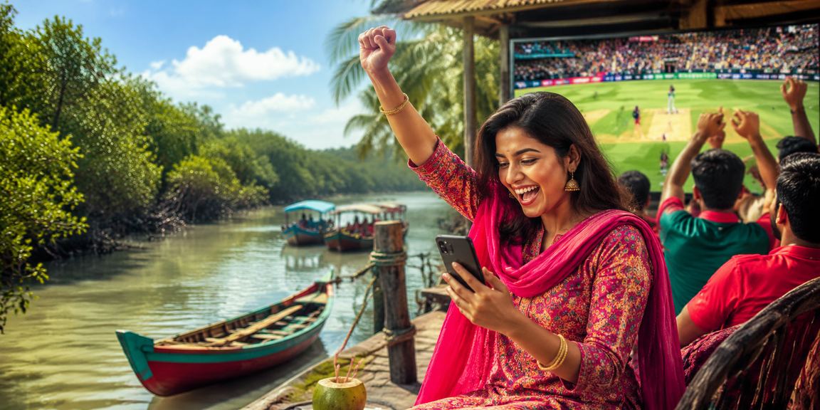 খুলনায় বাংলাদেশি ব্যবহারকারী মোবাইলে ক্রিকেট বেটিং উপভোগ করছেন